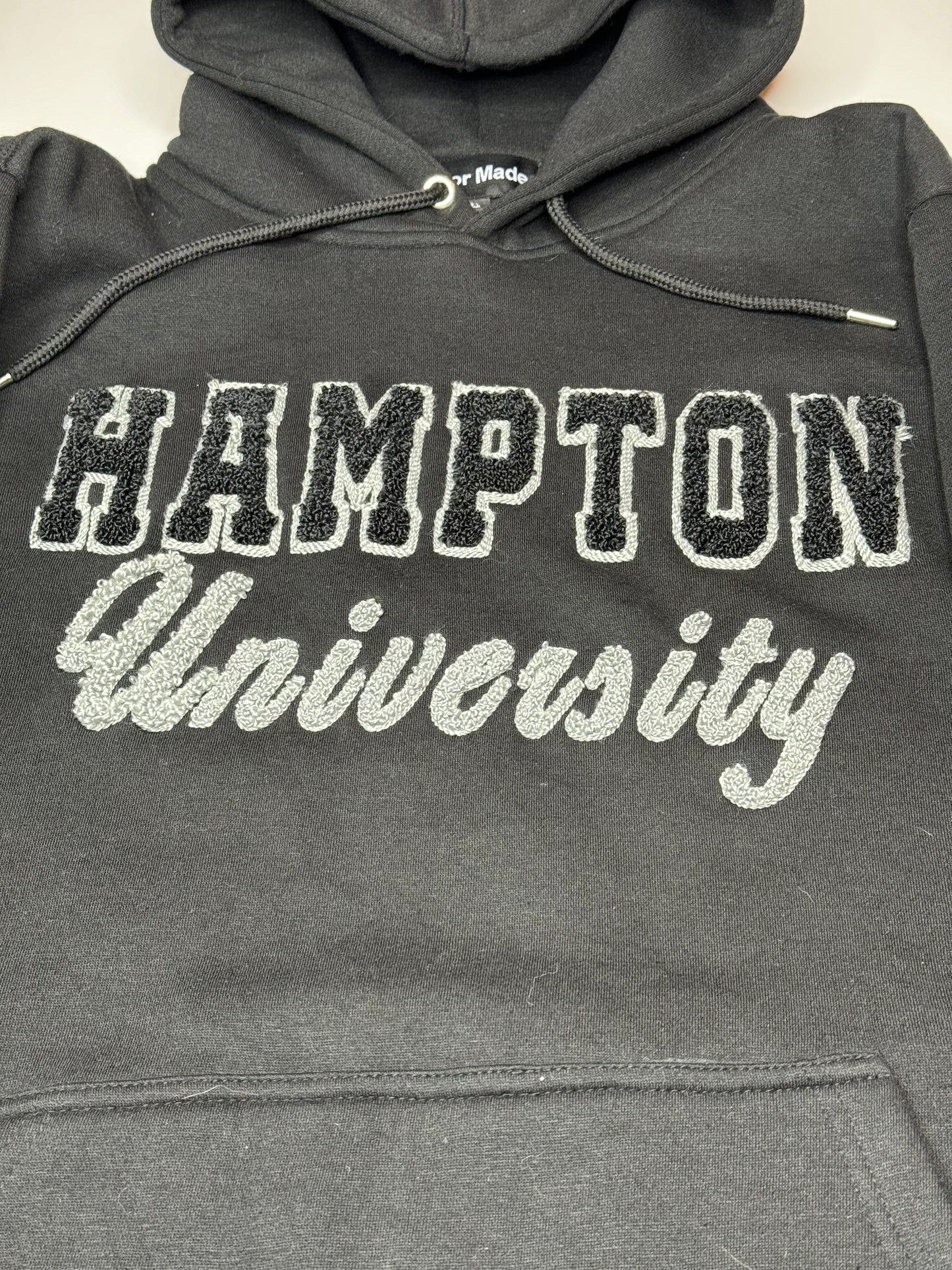 Hampton University Black and Gray Chenille Hoodie