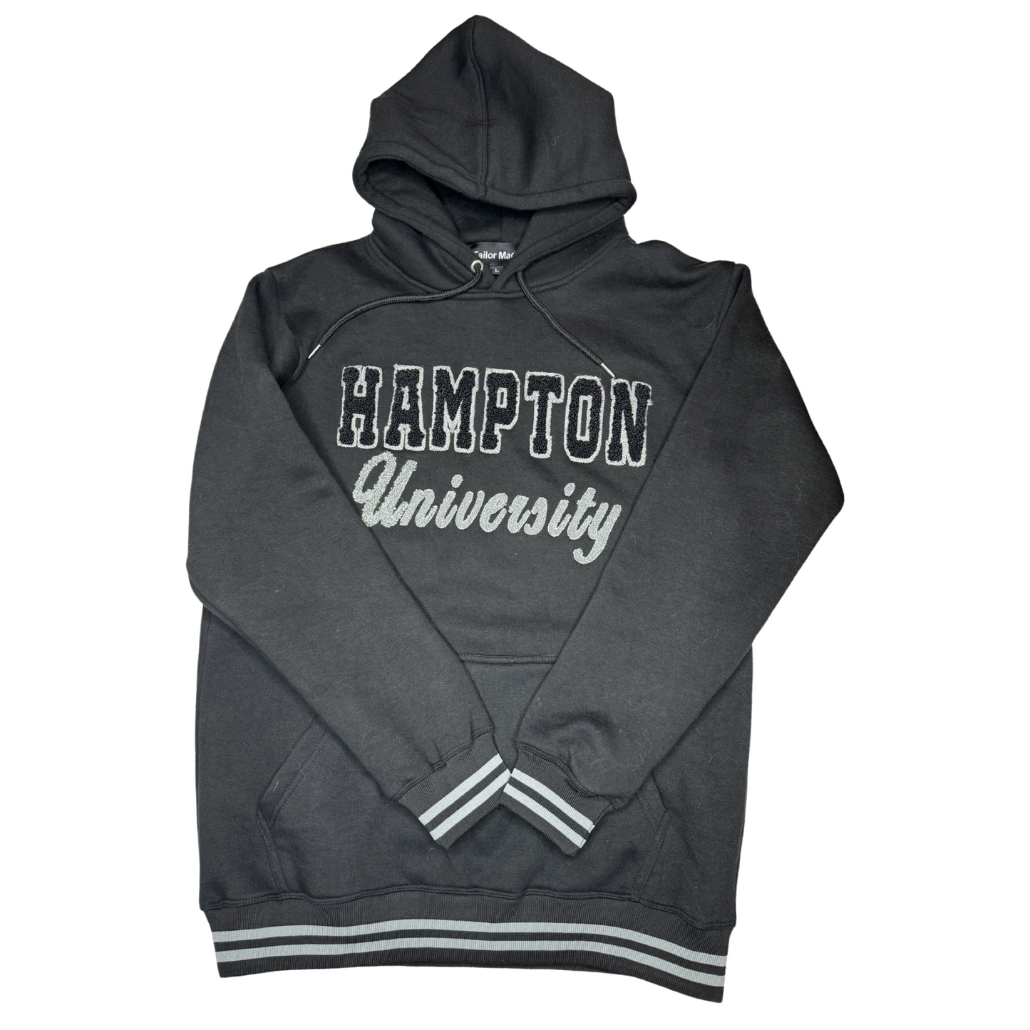 Hampton University Black and Gray Chenille Hoodie