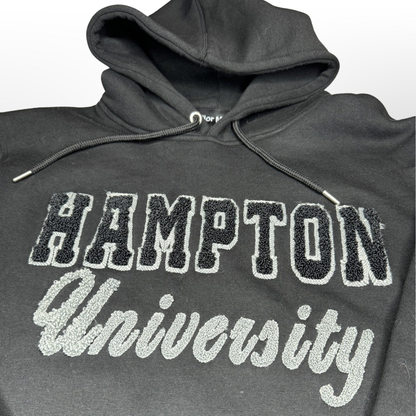 Hampton University Black and Gray Chenille Hoodie