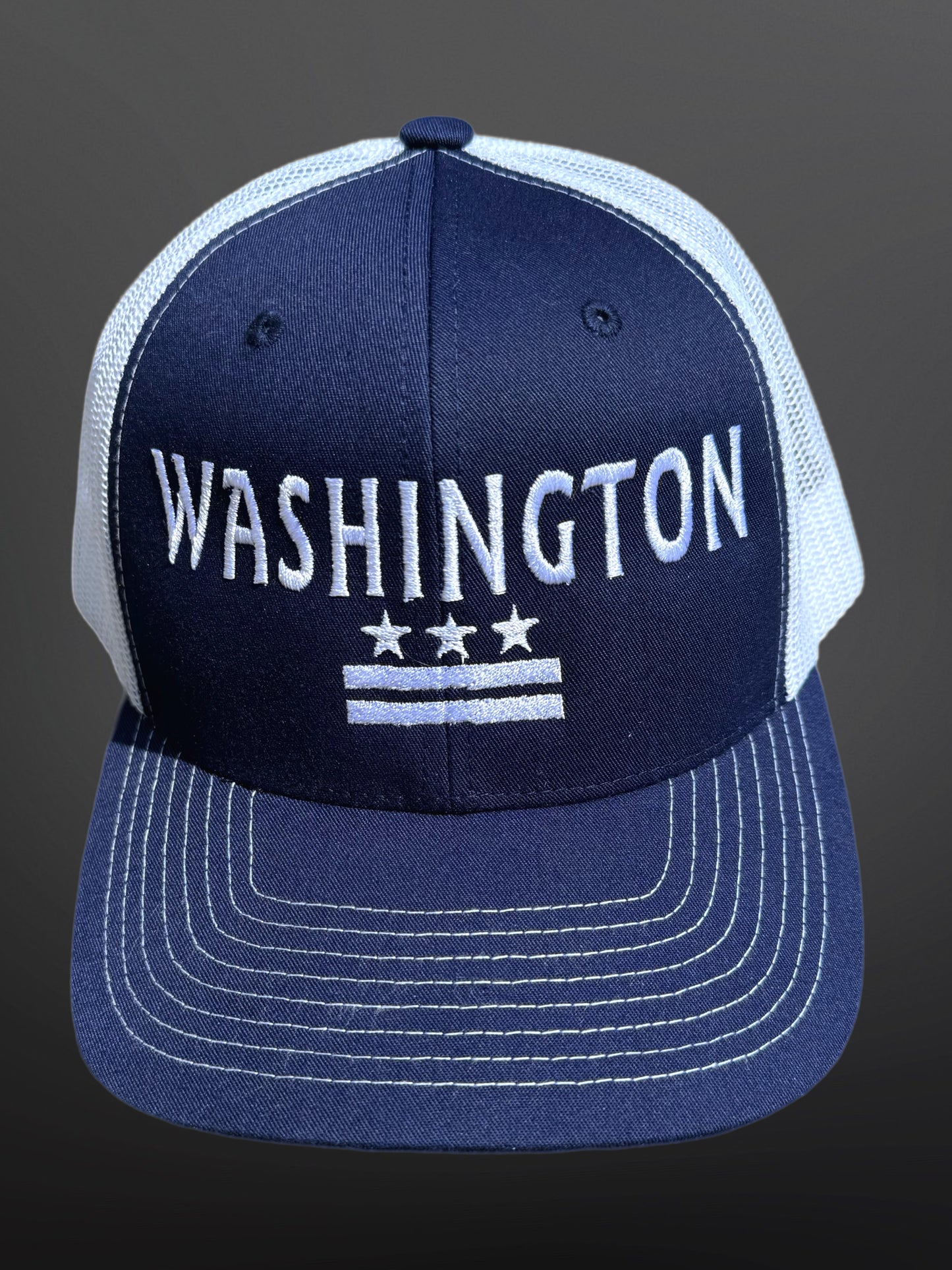 Washington Flag Snapback Hat - Navy and White