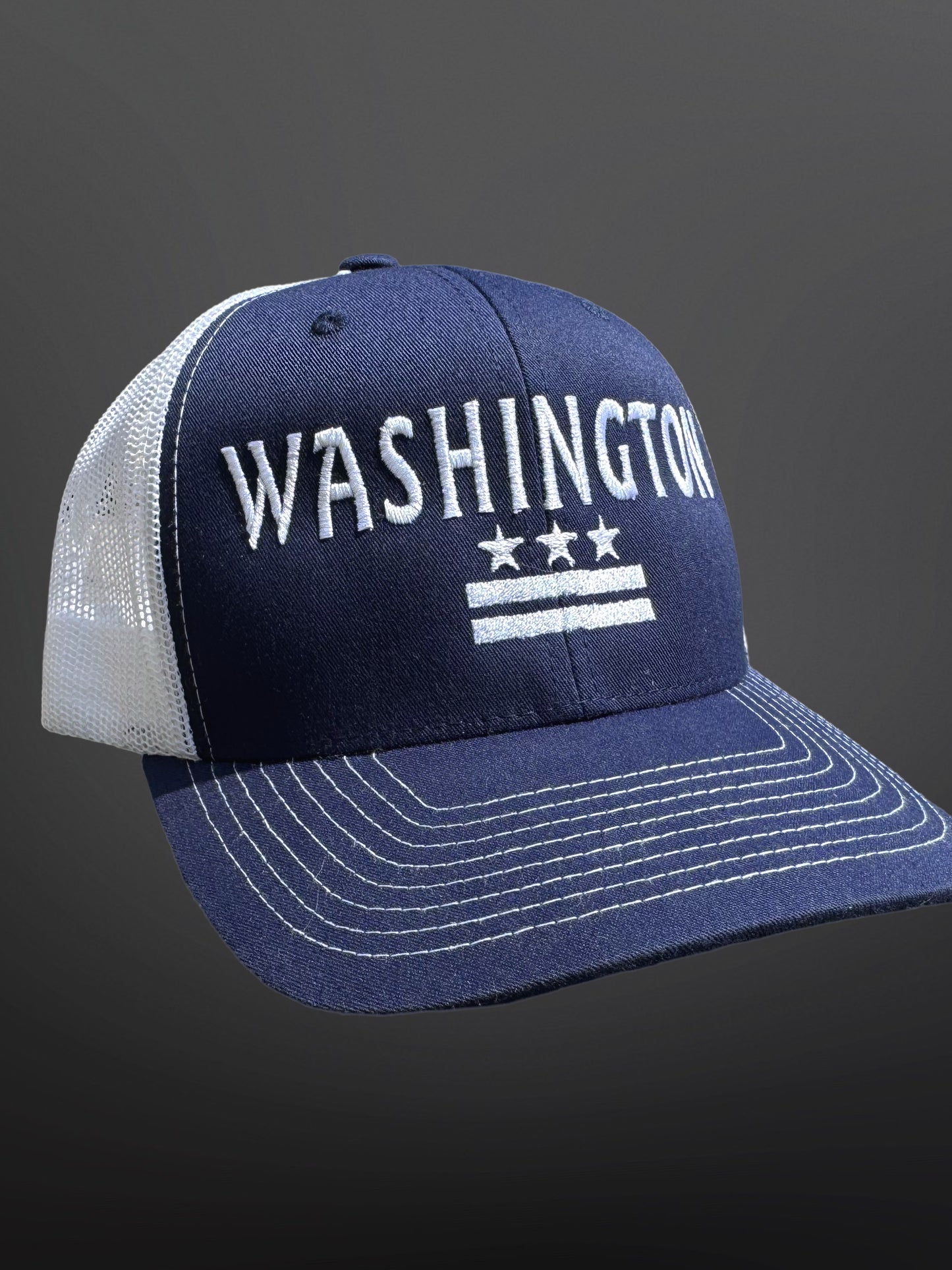 Washington Flag Snapback Hat - Navy and White